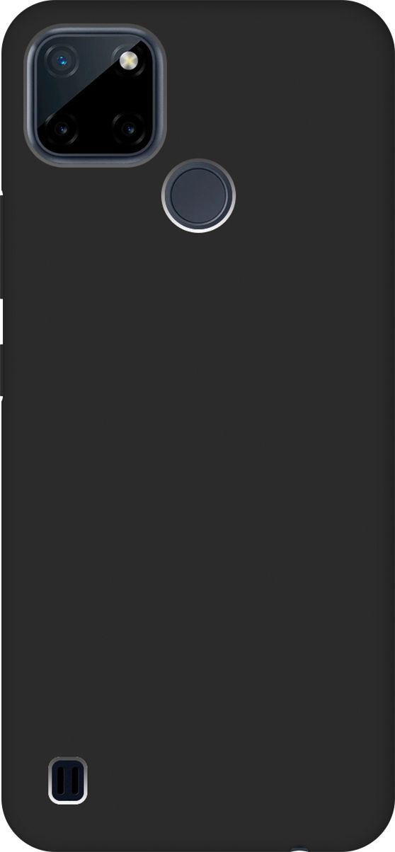 

Матовый Soft Touch силиконовый чехол на Realme C21Y / Рилми С21у черный, 4888