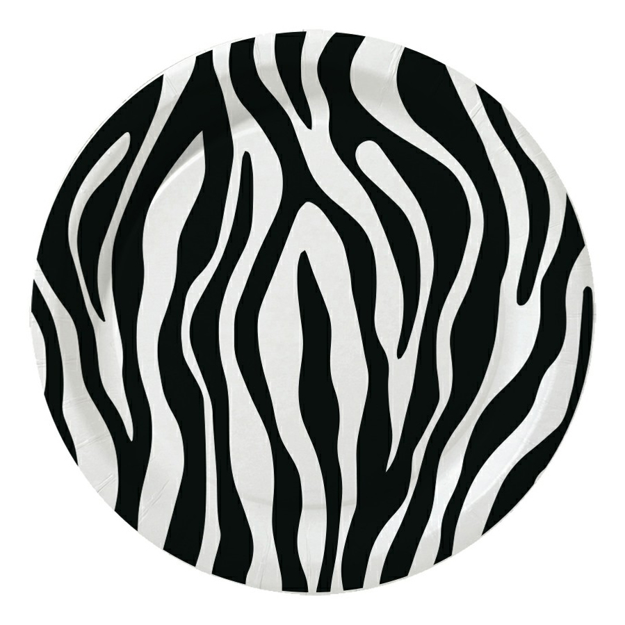 фото Тарелки одноразовые зебра бумажные 23 см 6 шт nobrand