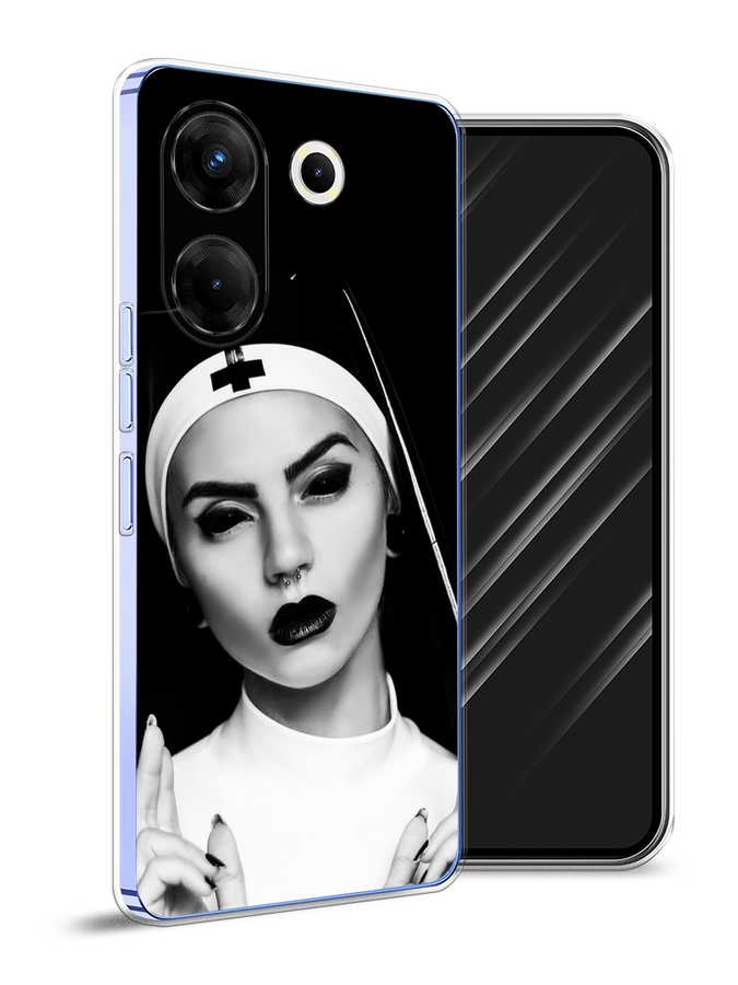 

Чехол Awog на Tecno Camon 20 Pro 5G "Черная монашка", Серый;черный, 304050-9