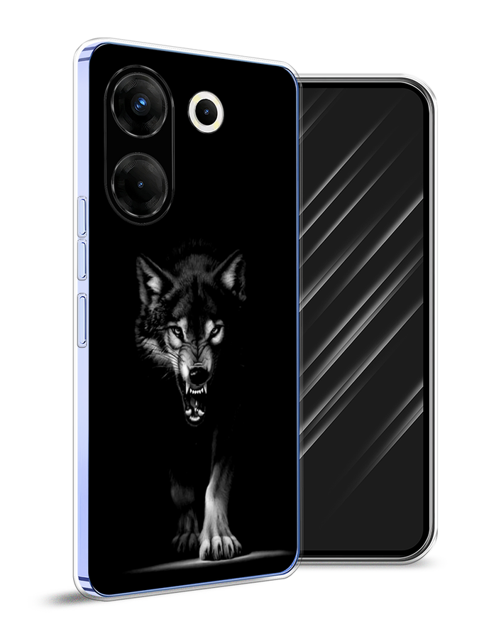 

Чехол Awog на Tecno Camon 20 Pro 5G "Волк выходит из ночи", Серый;черный;белый, 304050-1