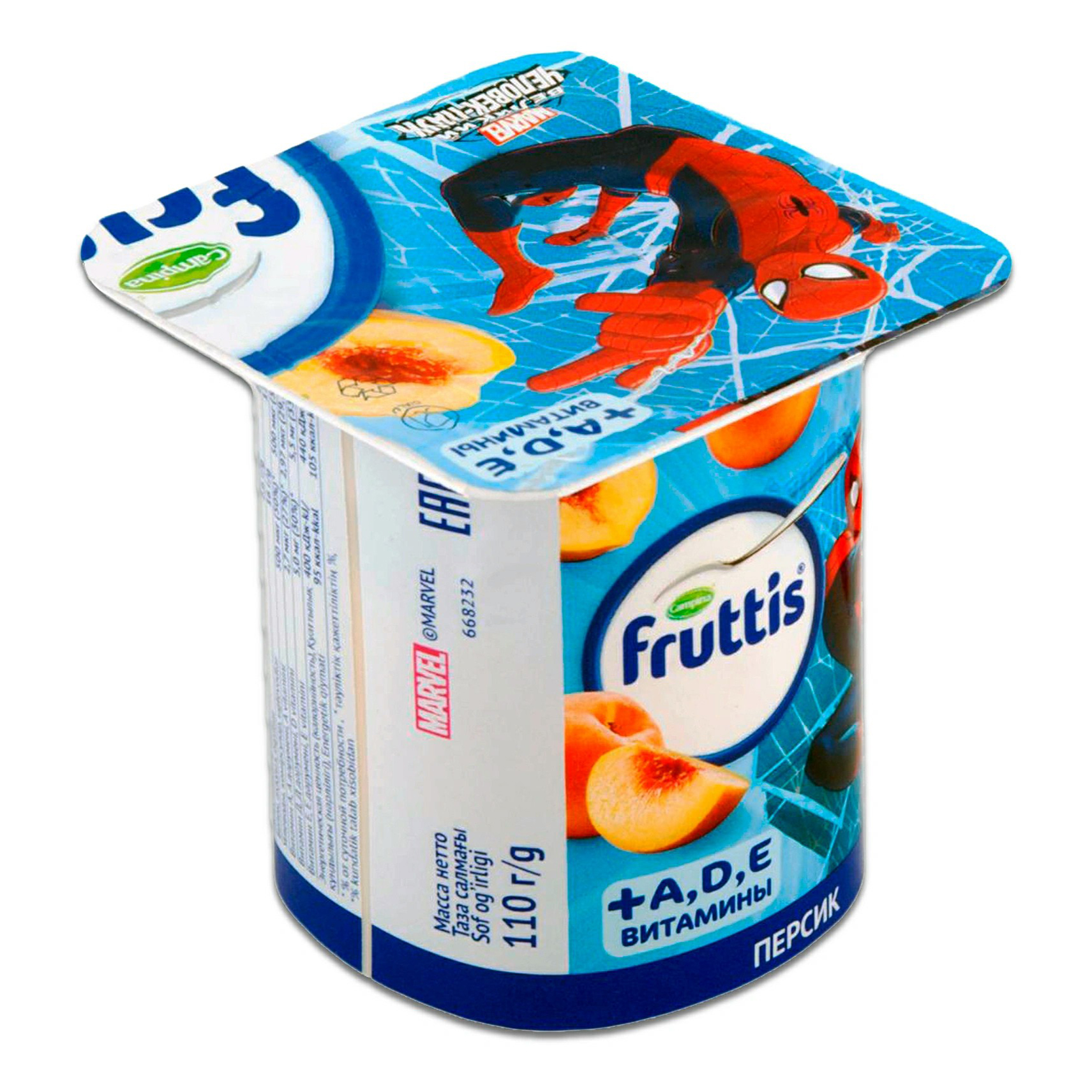 Йогуртный продукт детский Fruttis Kids с персиком с 3 лет 2% БЗМЖ 110 г