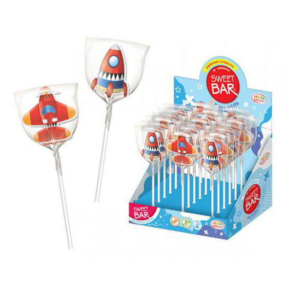 

Карамель на палочке Sweet Вar Ракета-самолет 20 г