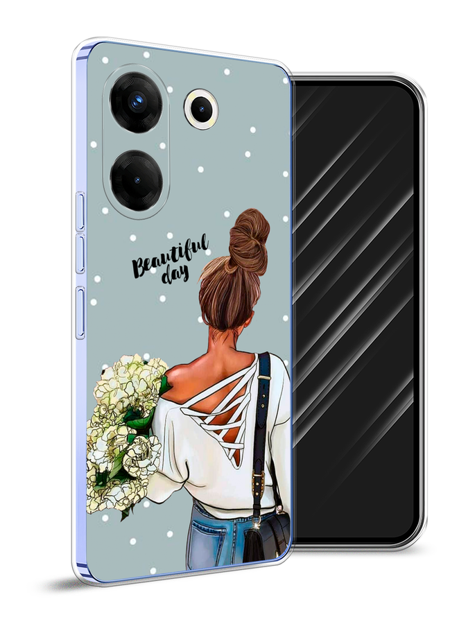 

Чехол Awog на Tecno Camon 20 Pro 5G "Beautiful day", Голубой;коричневый;бежевый, 304050-6