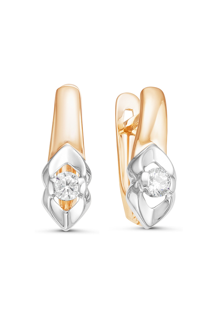 

Серьги из комбинированного золота с фианитом Kari Jewelry 126126, 126126