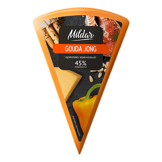 

Сыр полутвердый Mildar Gouda Jong 45% 220 г