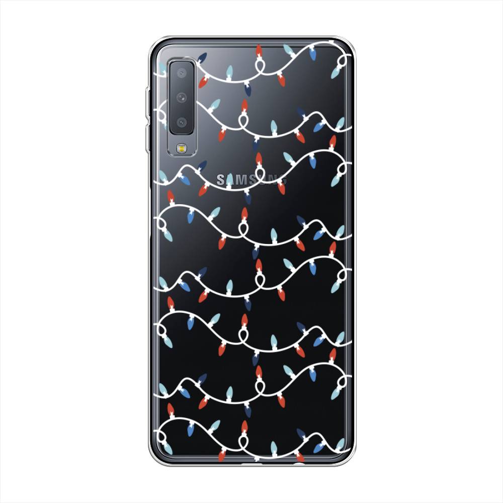 

Чехол на Samsung Galaxy A7 2018 "Разноцветная гирлянда", Белый;красный;синий, 26750-5
