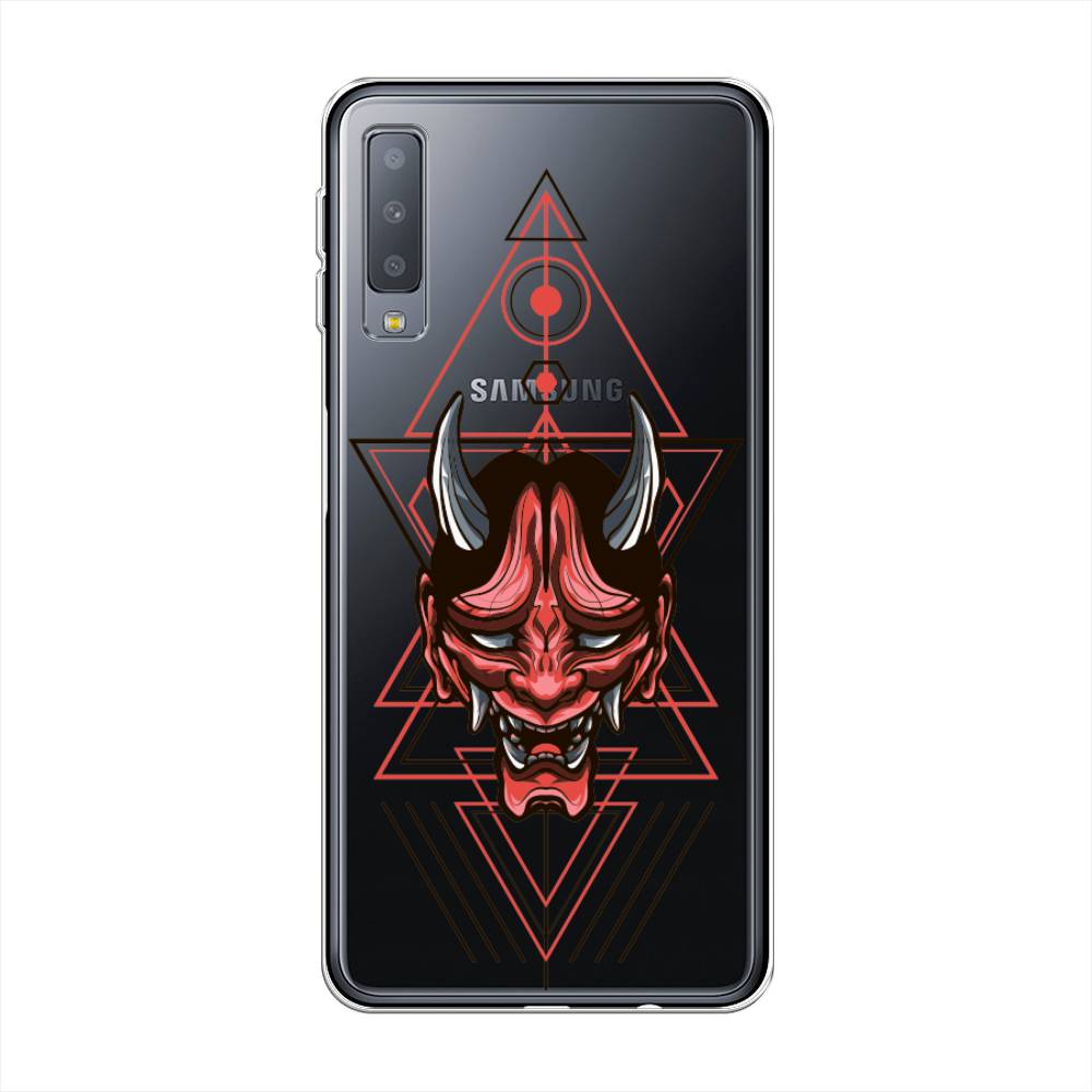 

Чехол на Samsung Galaxy A7 2018 "Hanya Oni mask", Серый;красный;черный, 26750-4