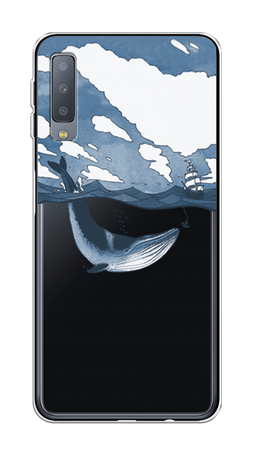 

Чехол на Samsung Galaxy A7 2018 "Большой кит", Синий, 26750-1