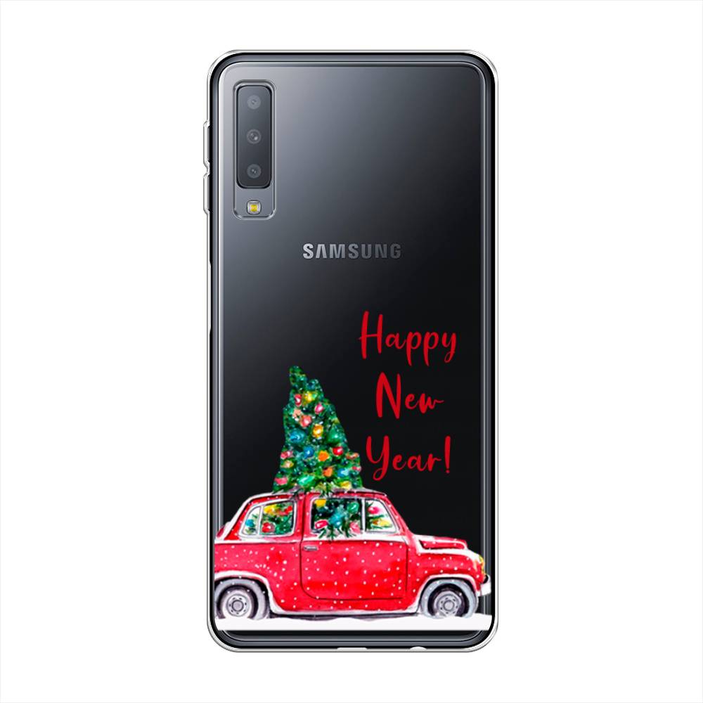 

Чехол на Samsung Galaxy A7 2018 "Happy New Year", Красный;зеленый, 26750-5