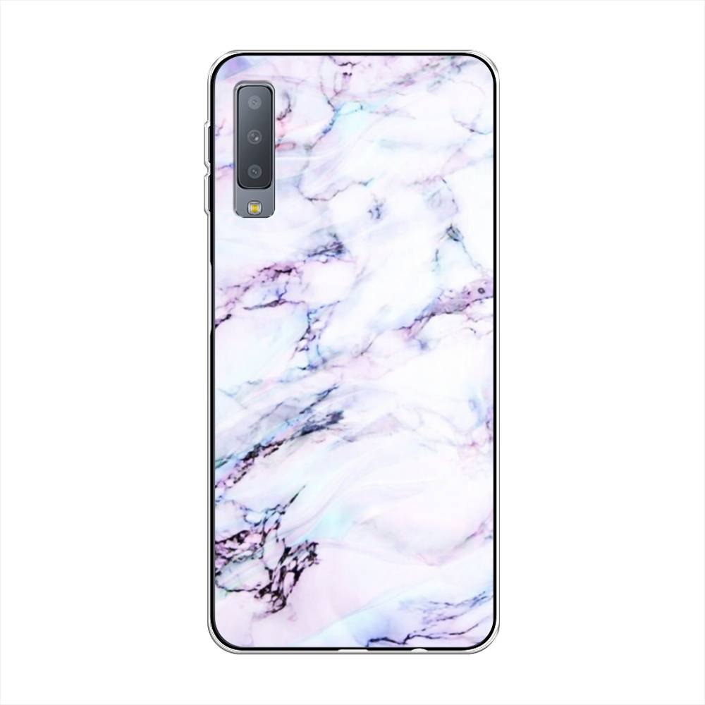 

Чехол на Samsung Galaxy A7 2018 "Радужный мрамор", Серый;фиолетовый, 26750-3