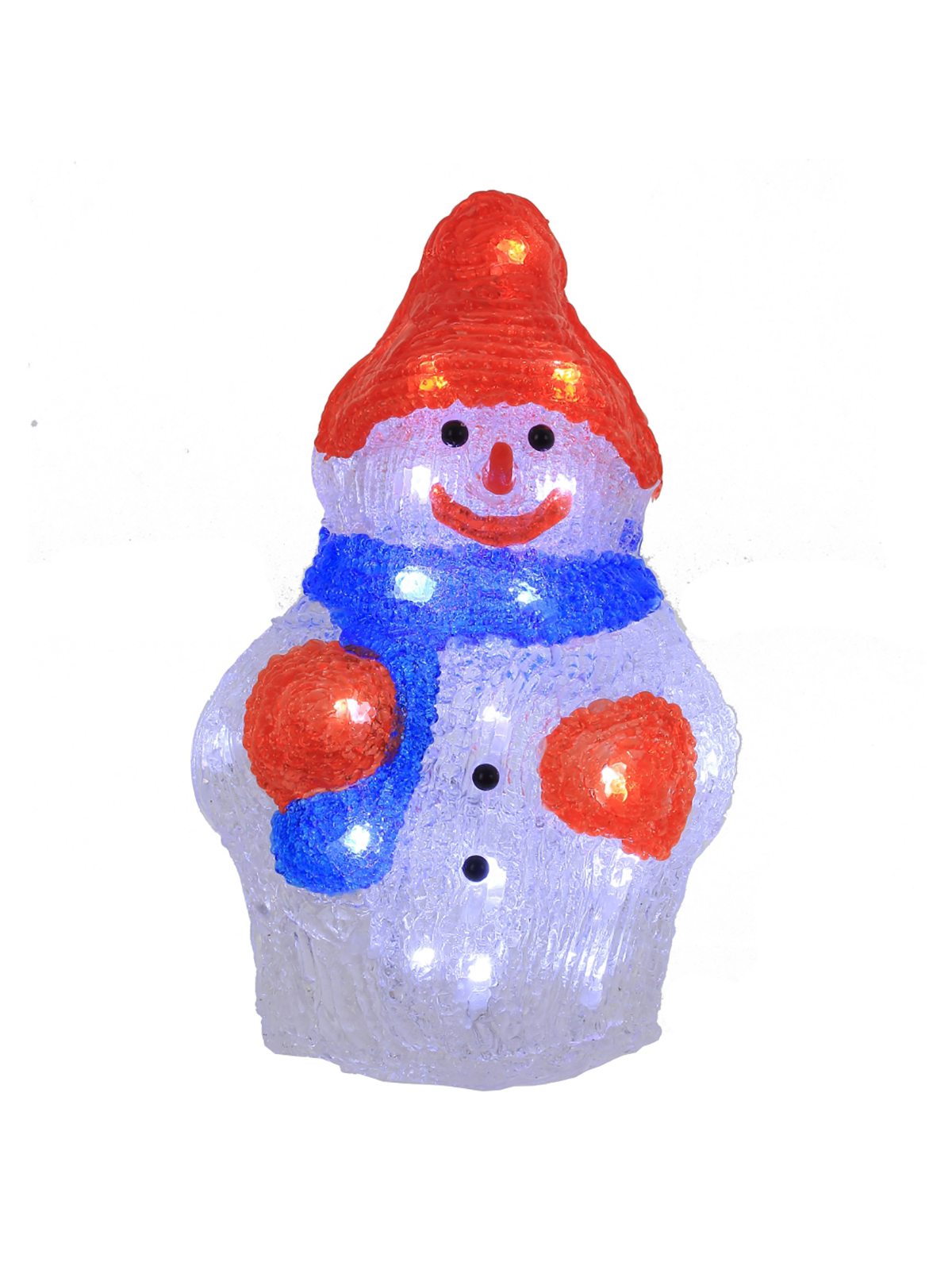 Новогодняя фигурка Remecoclub Снеговик с подсветкой 701847]REM 15x10x25 см