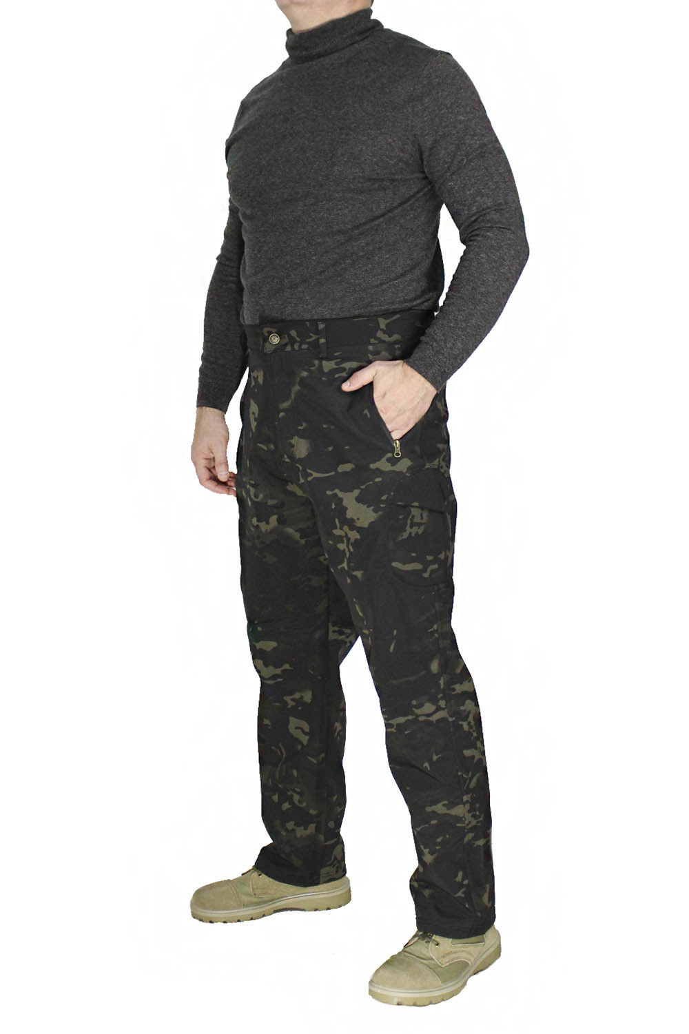 

Брюки для охоты Kamukamu 746408 демисезонные Softshell камуфляж MTP black Размер L, Черный;зеленый, 746408