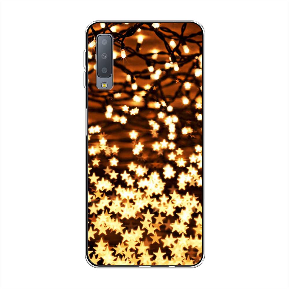 

Чехол на Samsung Galaxy A7 2018 "Новогодняя гирлянда", Золотистый, 26750-5