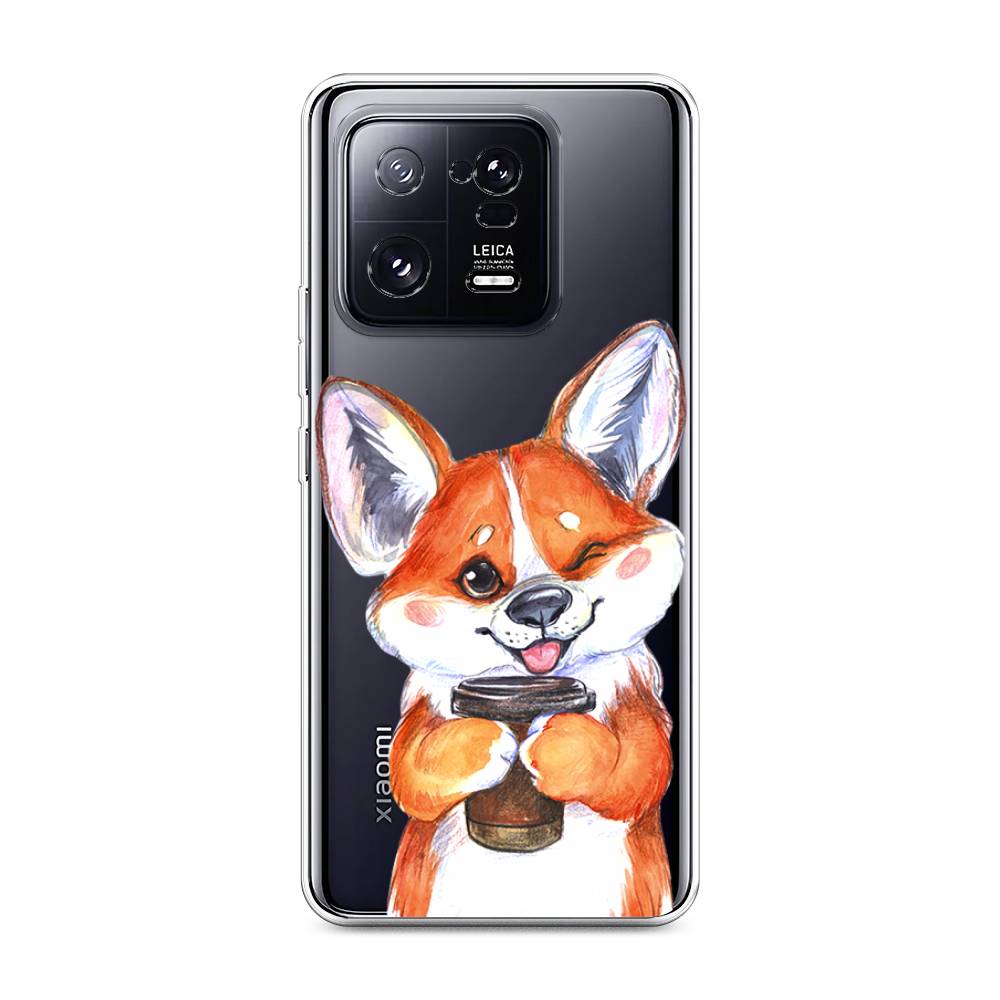 

Чехол на Xiaomi 13 Pro 5G "Корги с кофе", Оранжевый;белый, 317350-4