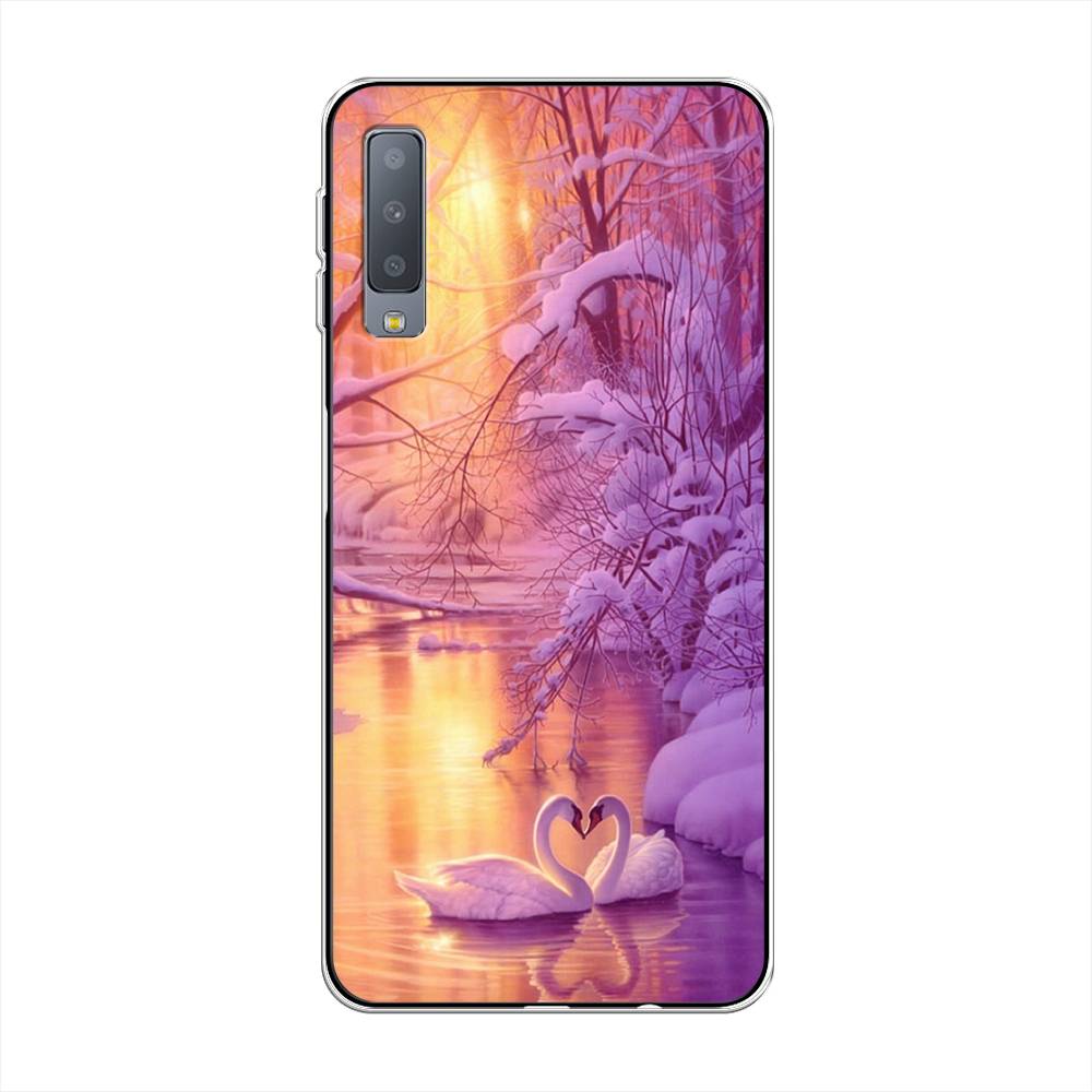 

Чехол на Samsung Galaxy A7 2018 "Зима 1", Фиолетовый;желтый, 26750-2