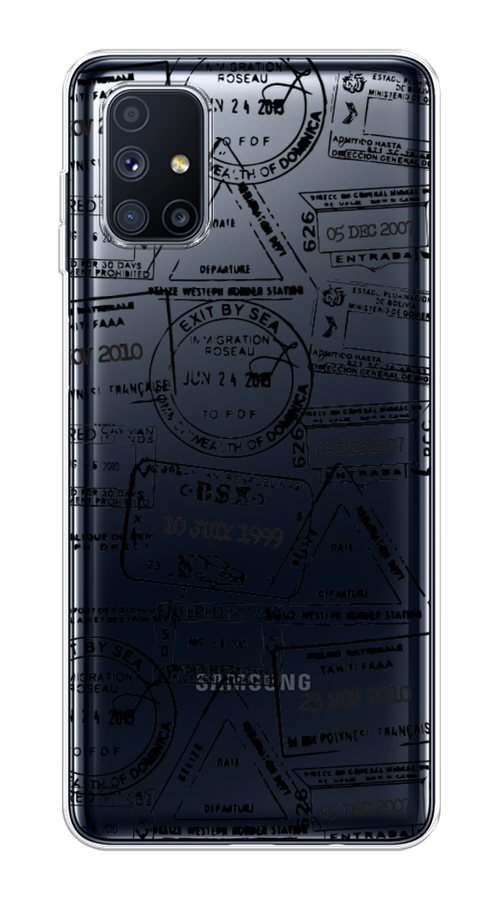 

Чехол на Samsung Galaxy M51 "Visa stamps 2", Белый;черный;серый, 2101550-2
