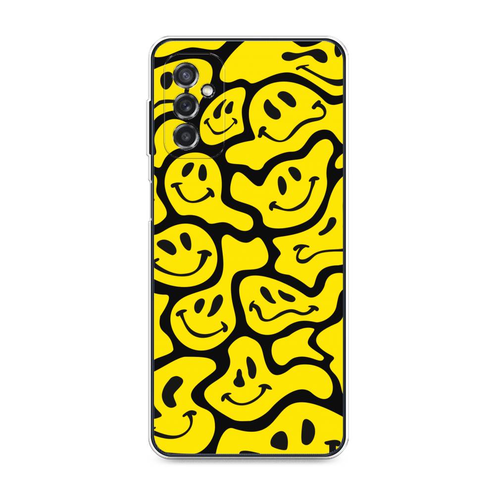 

Чехол на Samsung Galaxy M52 "Расплывчатые смайлики желтые", Черный;желтый, 2104350-6