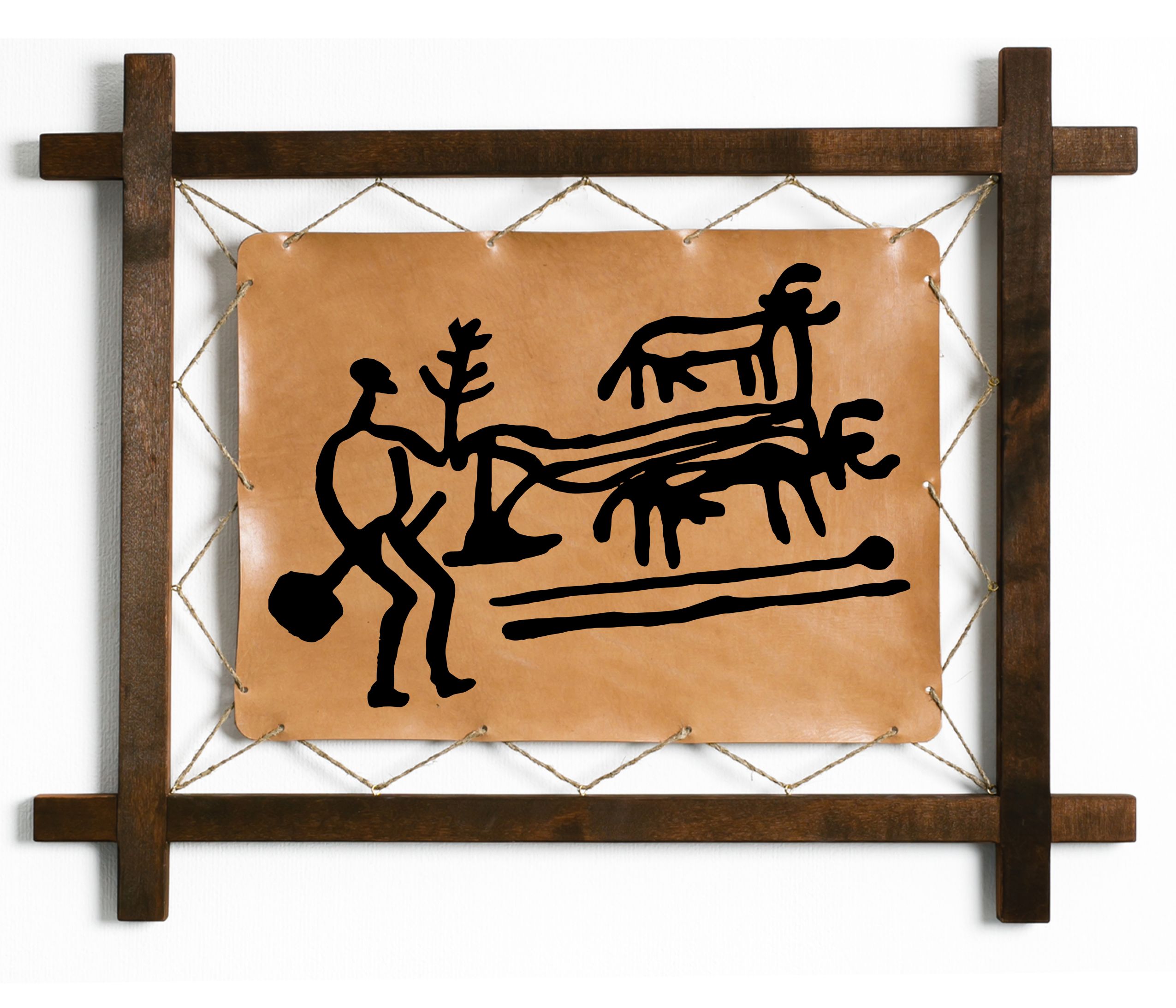 

Картина BoomGift Наскальный рисунок 2, гравировка на натуральной коже, 739