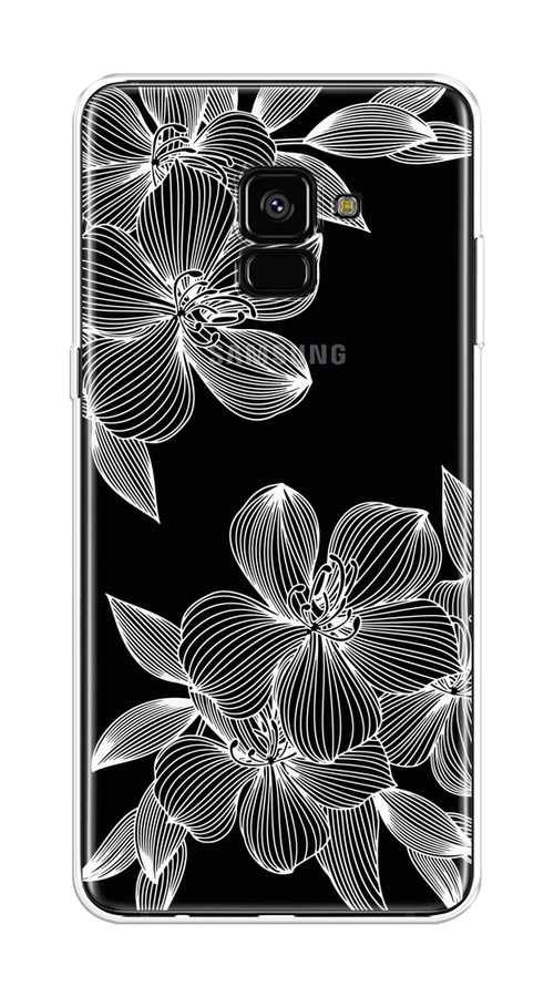 

Чехол на Samsung Galaxy A8 Plus 2018 "Крокус", Белый;прозрачный, 25550-1