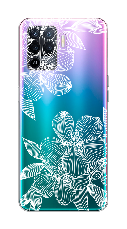 

Чехол на Oppo Reno 5 Lite "Крокус", Белый;прозрачный, 255150-1