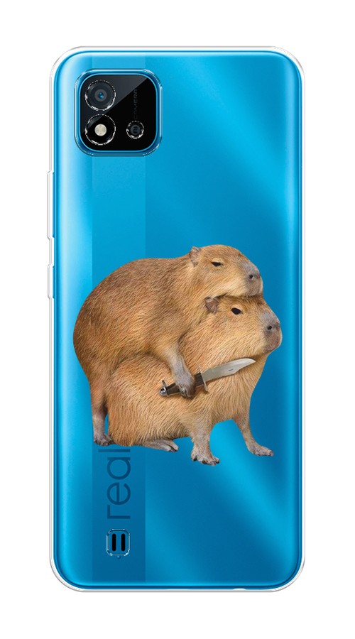 

Чехол на Oppo Realme C20 "Капибара с ножом", Бежевый, 254850-1