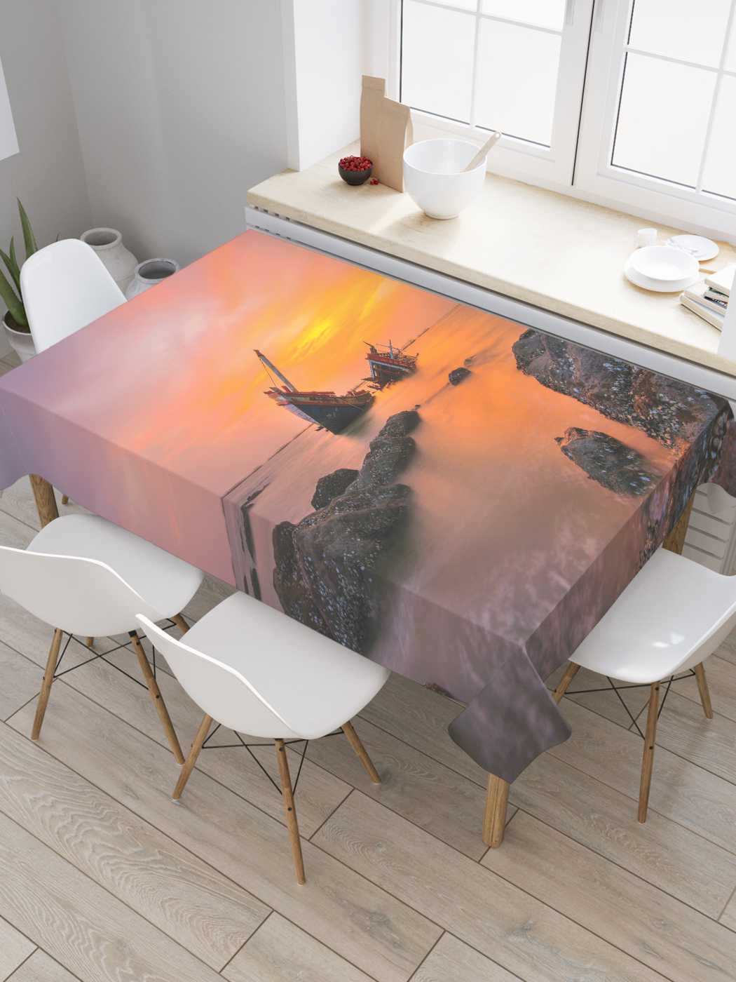 

Скатерть прямоугольная JoyArty "Корабль развалился" из оксфорда, 180x145 см, Корабль развалился