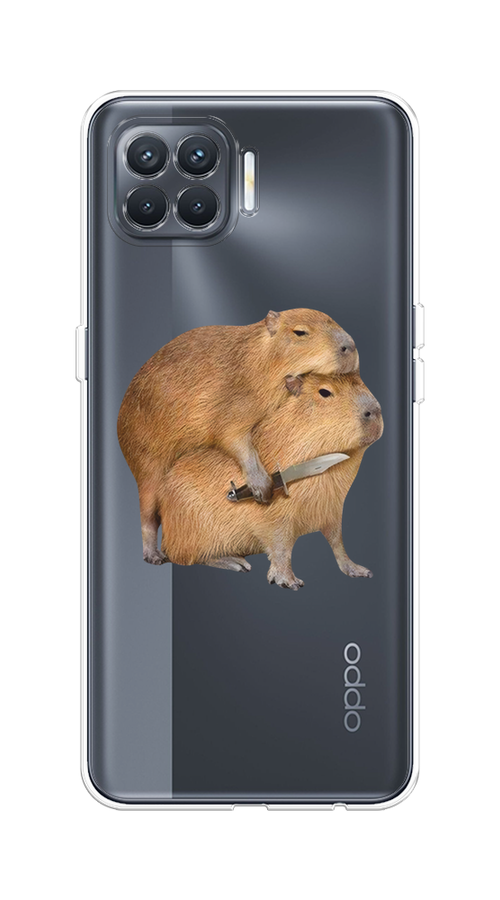 

Чехол на Oppo Reno 4 Lite/A93 "Капибара с ножом", Бежевый, 254550-1