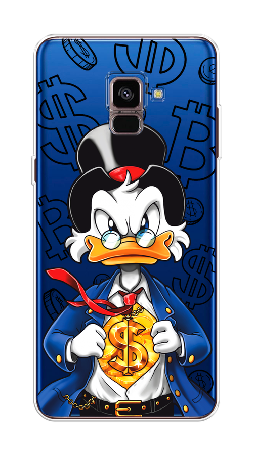 

Чехол на Samsung Galaxy A8 2018 "Scrooge Goldman", Черный;белый;синий, 25450-1