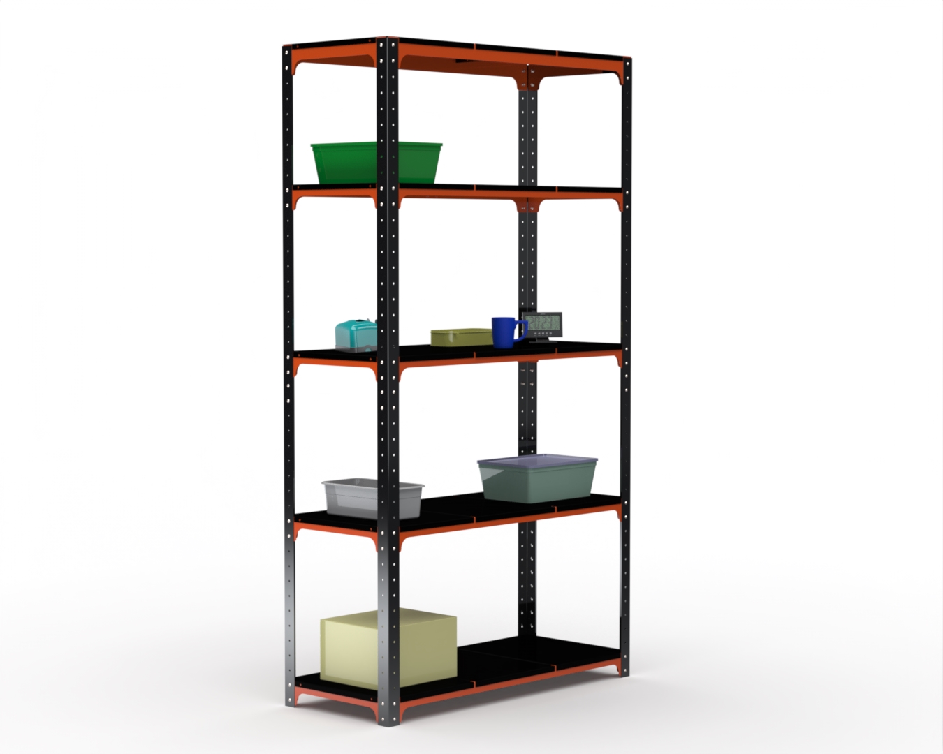 

Стеллаж Metalex Kit Comfort 1800х1400х600 5 полок, оранжево-чёрный, Оранжевый;черный, Kit Comfor