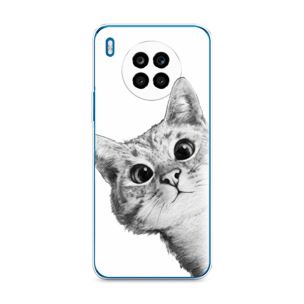 

Чехол Awog на Honor 50 Lite "Кот рисунок черно-белый", Черный, 6106450-1