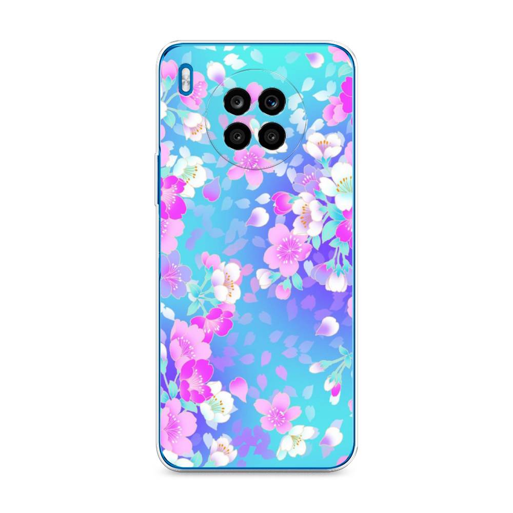 

Чехол Awog на Honor 50 Lite "Яблоневые цветы", Голубой;розовый;белый, 6106450-8