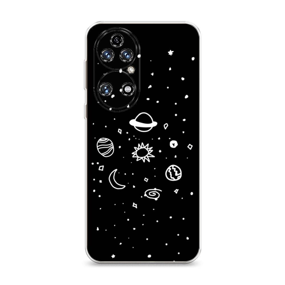 

Чехол на Huawei P50 "Дудл солнечной системы", Бежевый;серый, 6104950-2