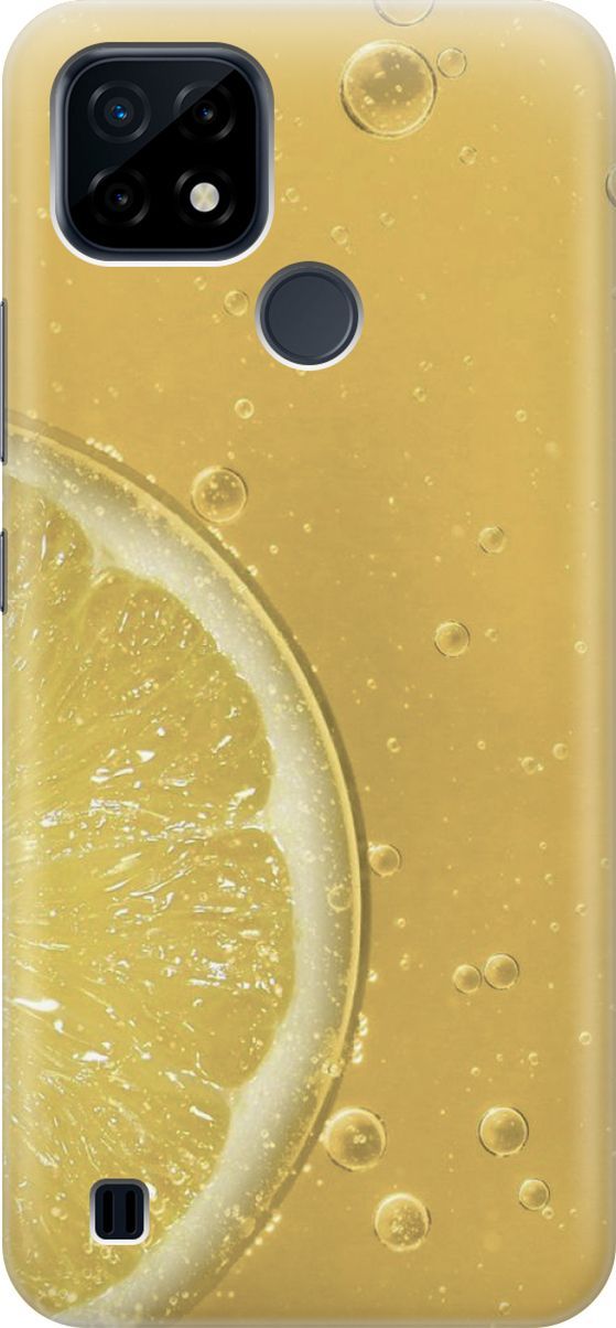 

Силиконовый чехол на realme C21 "Лимонад", Белый;желтый, 2835