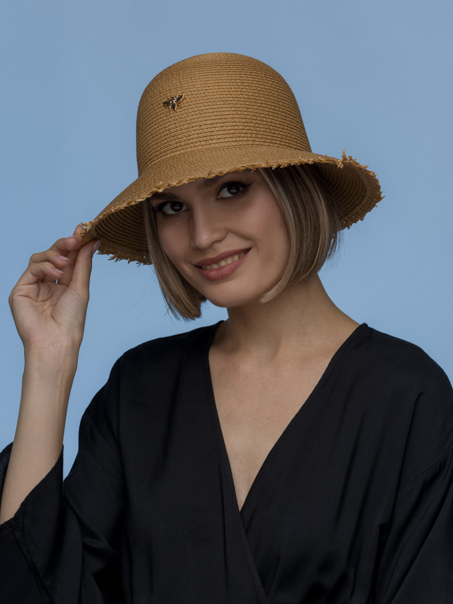 Шляпа женская vintage+ 110-1723 коричневая, р.55-59