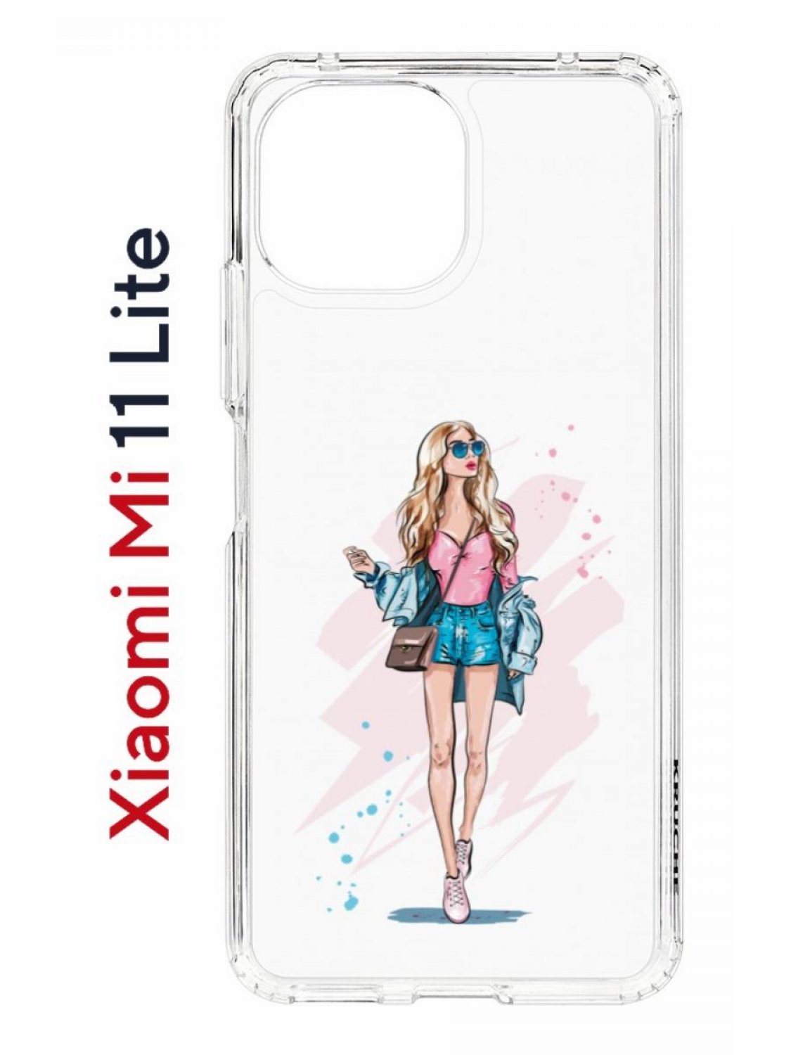 фото Чехол на xiaomi mi 11 lite kruche print fashion girl,противоударный бампер с принтом кruче