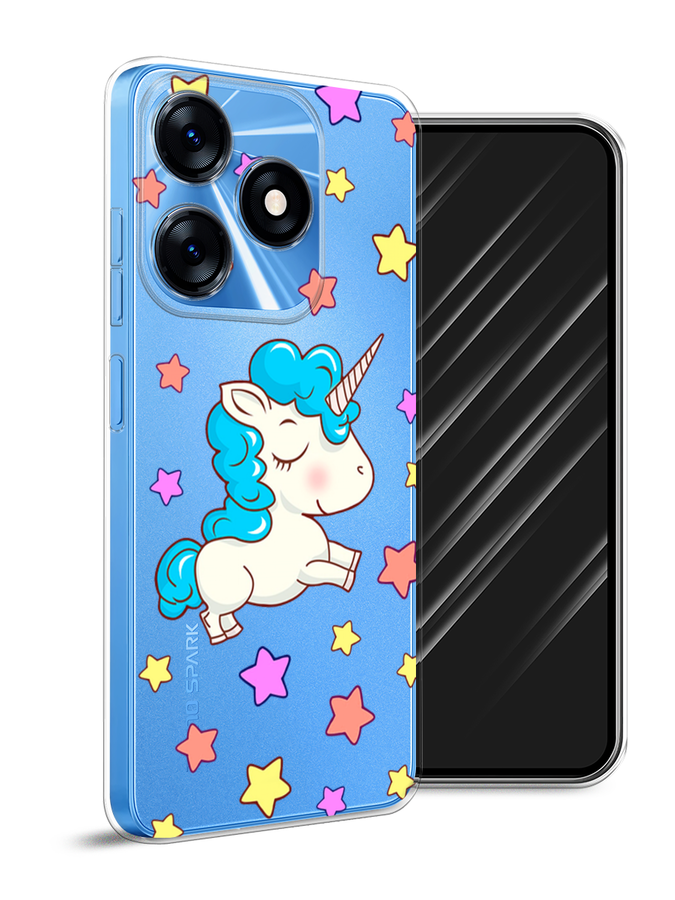 

Чехол Awog на Tecno Spark 10 "Звездный единорог", Голубой;фиолетовый;желтый, 303650-2