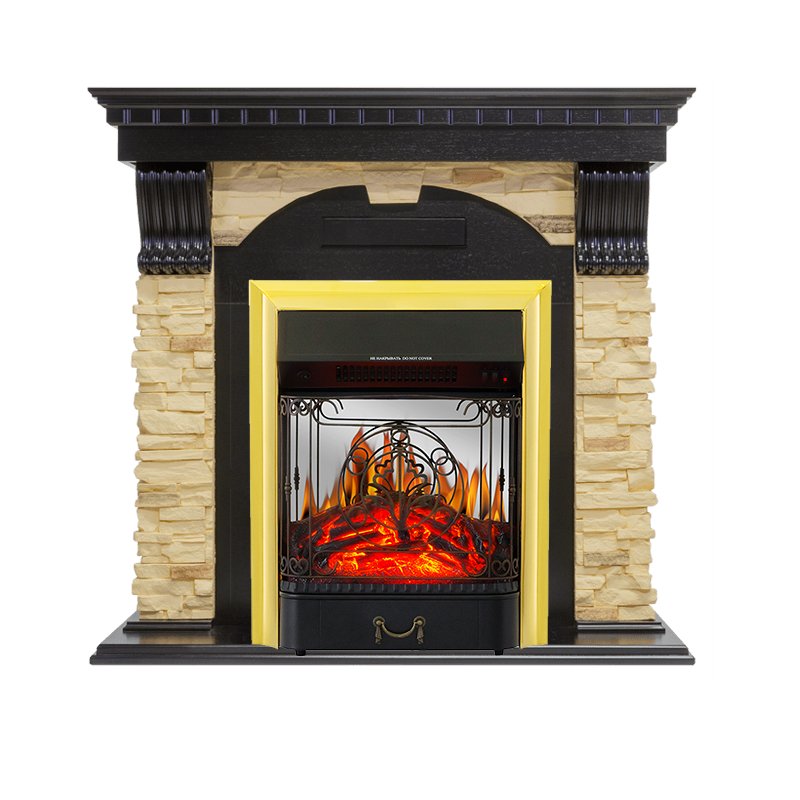 фото Каминокомплект dublin - венге / сланец с очагом majestic fx m brass royal flame