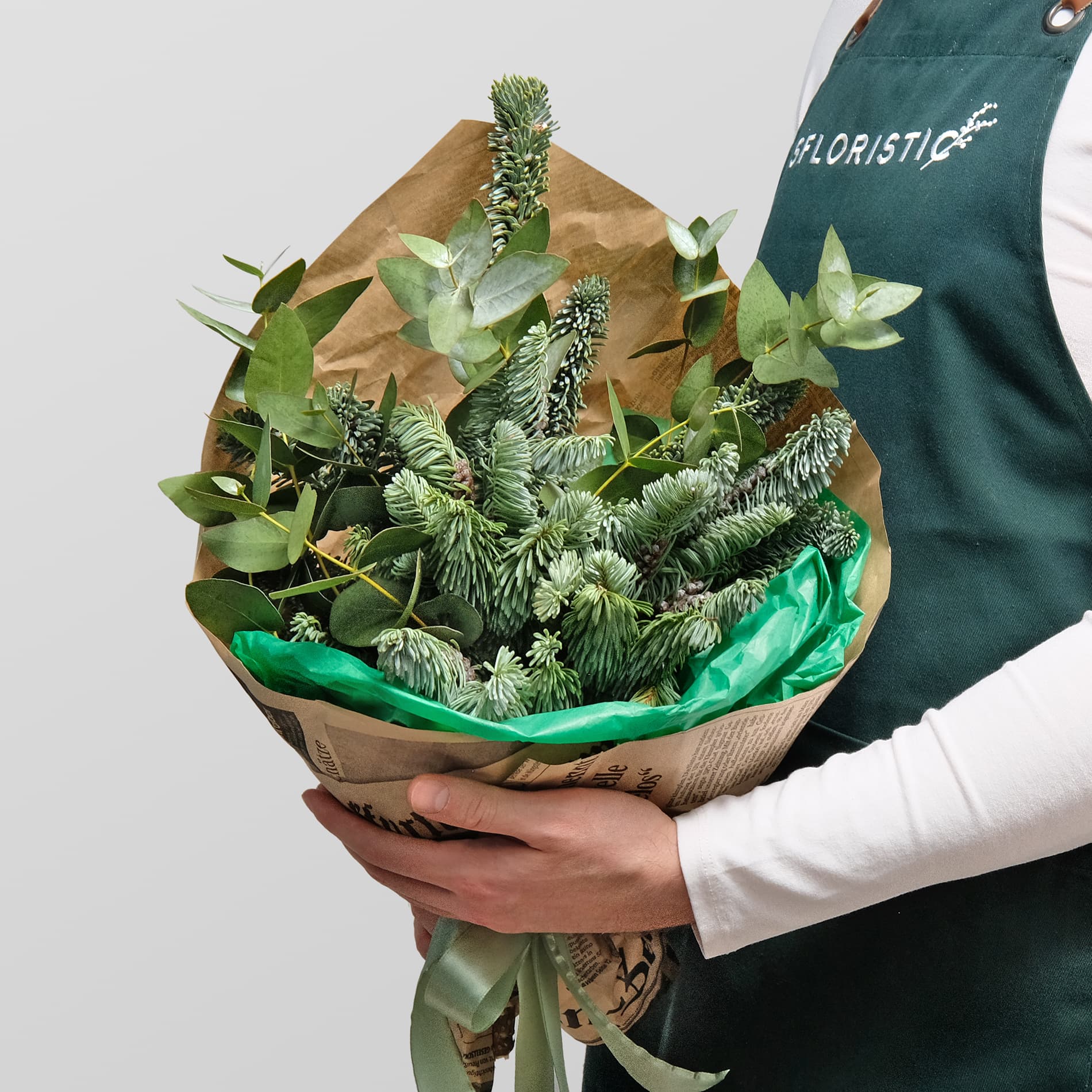 

Новогодний букет Studio Floristic из нобилиса 2 шт 50 см зеленый