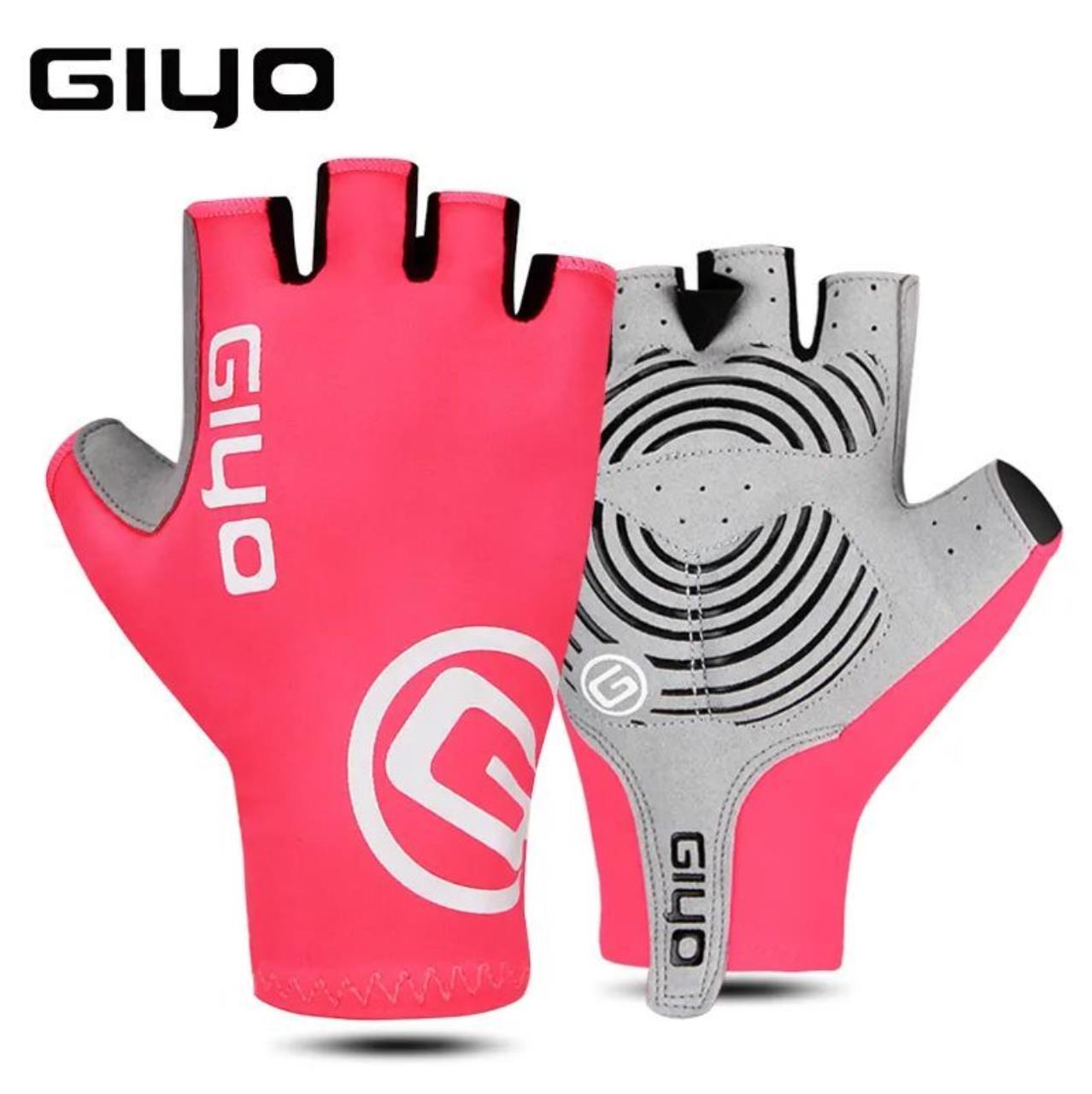 Велоперчатки GIYO, без пальцев, размер M, цвет розовый