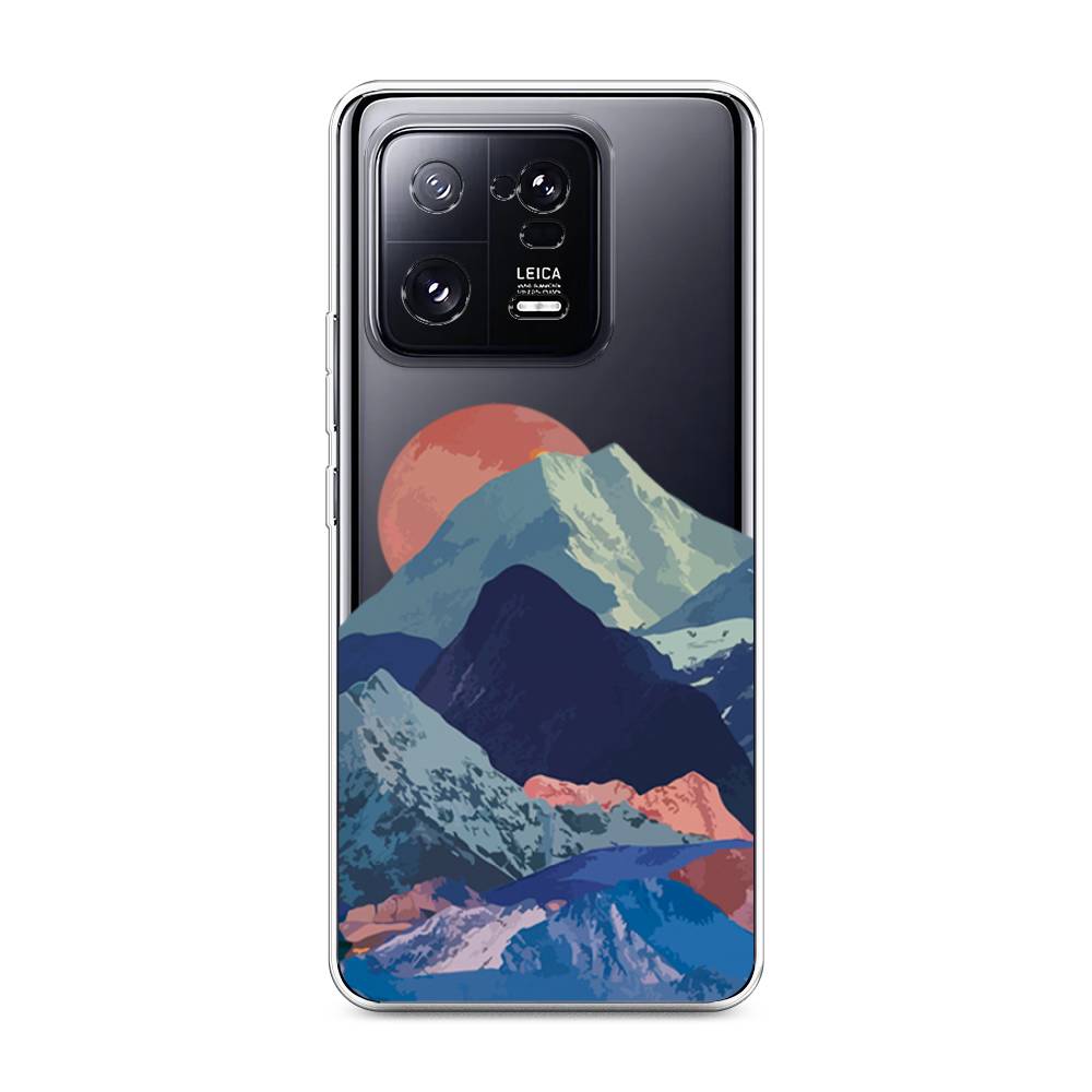 

Чехол на Xiaomi 13 Pro 5G "Закат в снежных горах", Красный;серый;голубой, 317350-2