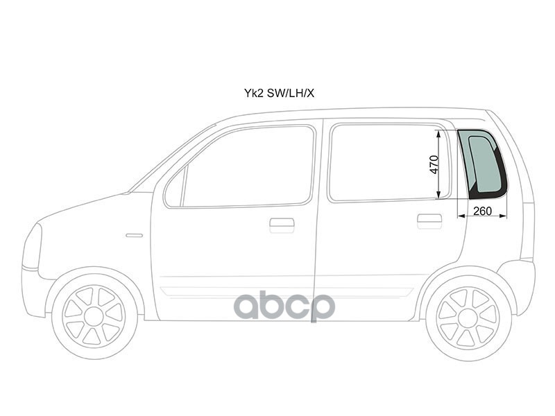 

Стекло Кузова (Собачник) Заднее Левое Suzuki Wagon R 5D 00-10 Xyg Арт. Yk2 Sw/Lh/X