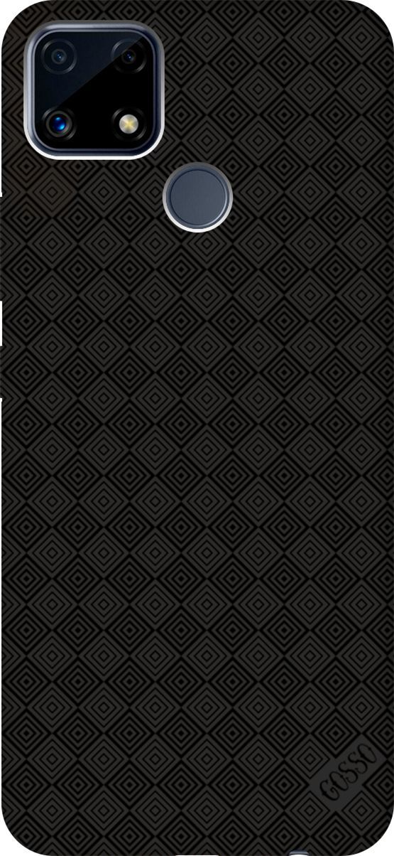 

Матовый чехол на Realme C25/C25S "Magic Squares" черный, 3834