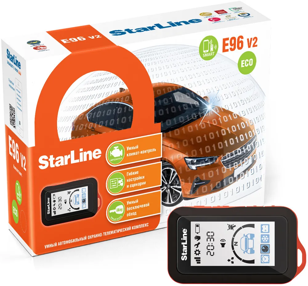 Охранно-телематический комплекс StarLine E96 v2 BT ECO 2CAN+4LIN