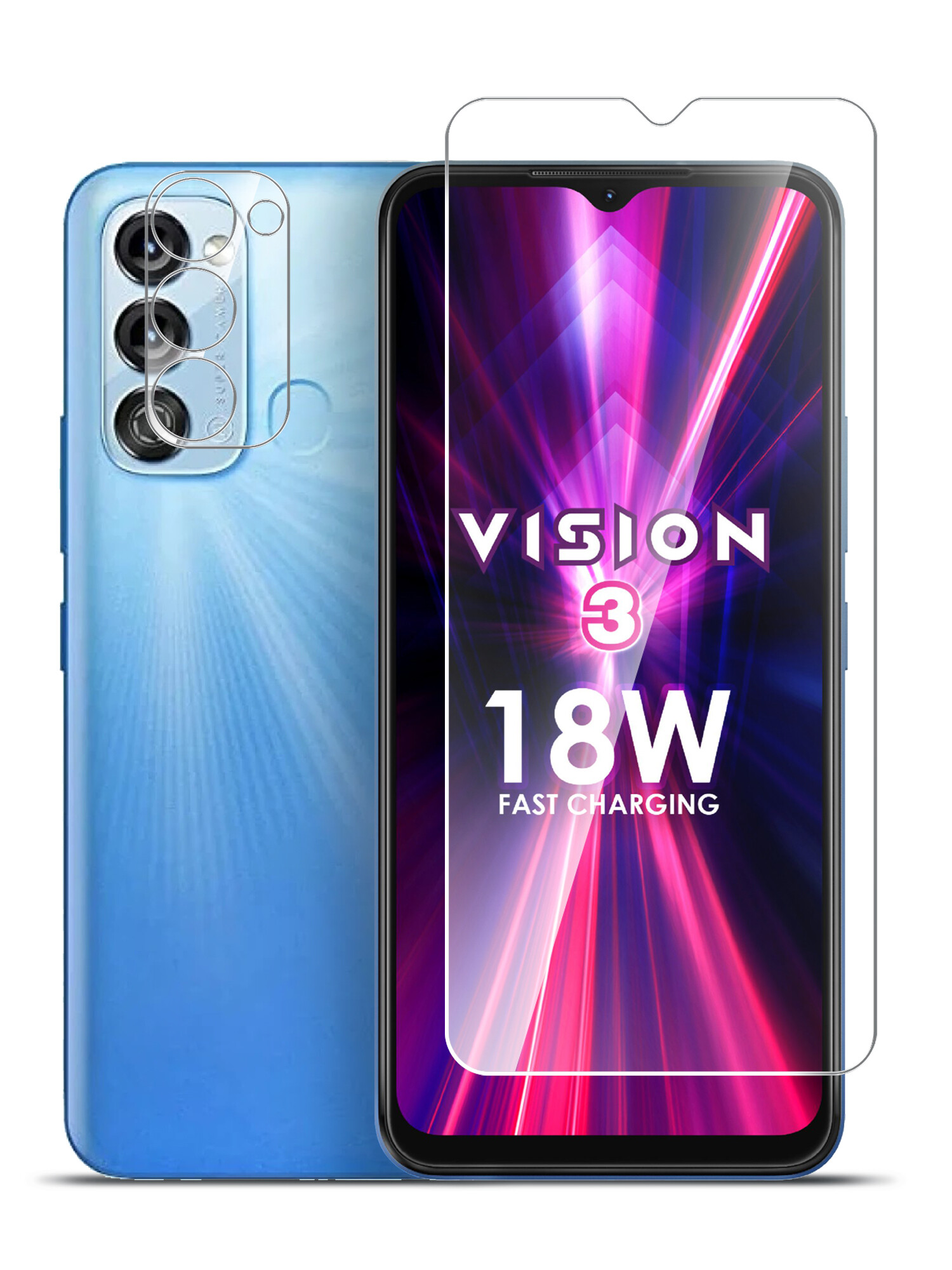 

Гибридное защитное стекло Brozo на экран и камеру ITEL Vision 3, ITEL Vision 3