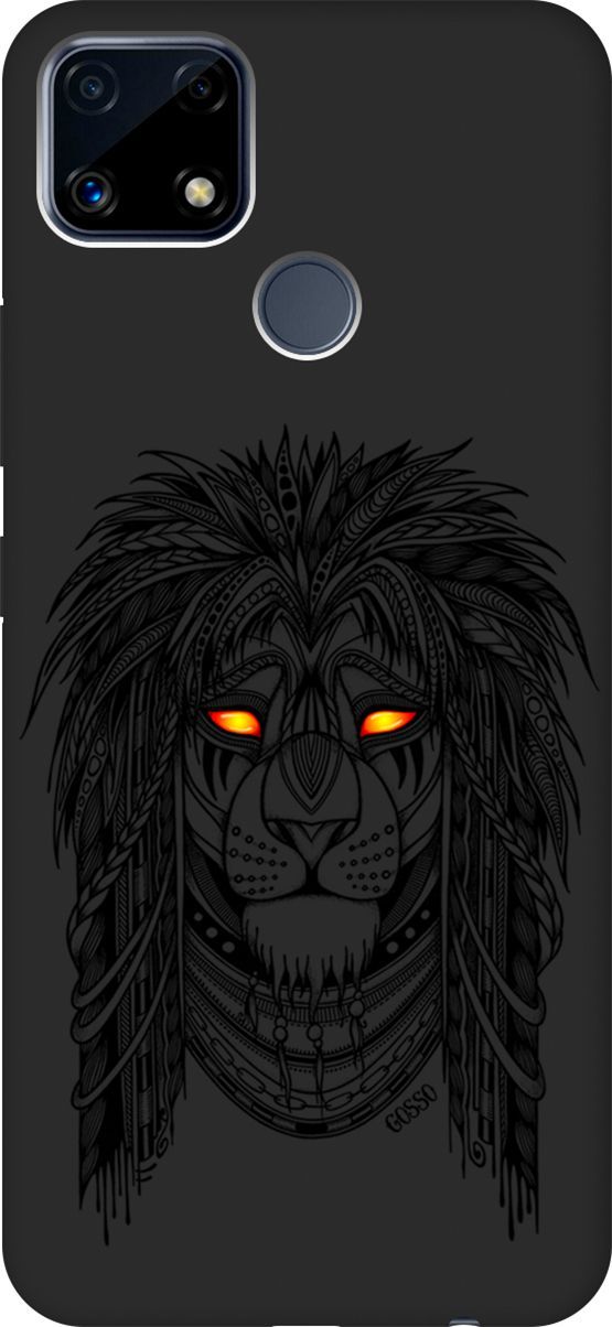 

Матовый чехол на Realme C25 "Grand Leo" черный, Черный;желтый, 3834