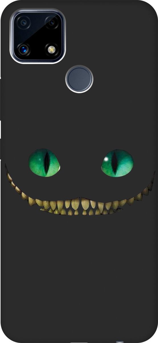

Матовый чехол на Realme C25 "Cheshire Cat" черный, Черный;зеленый, 3834