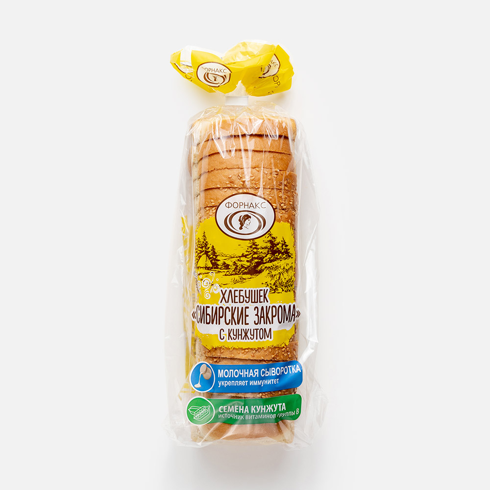Хлеб Форнакс Сибирские закрома пшеничный в нарезке с кунжутом 380 г