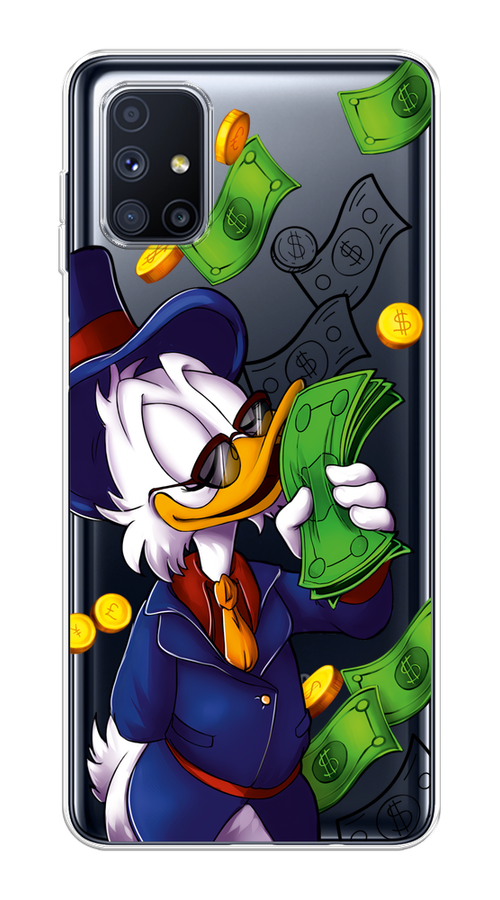 

Чехол на Samsung Galaxy M51 "Scrooge McDuck with Money", Синий;зеленый;белый, 2101550-6