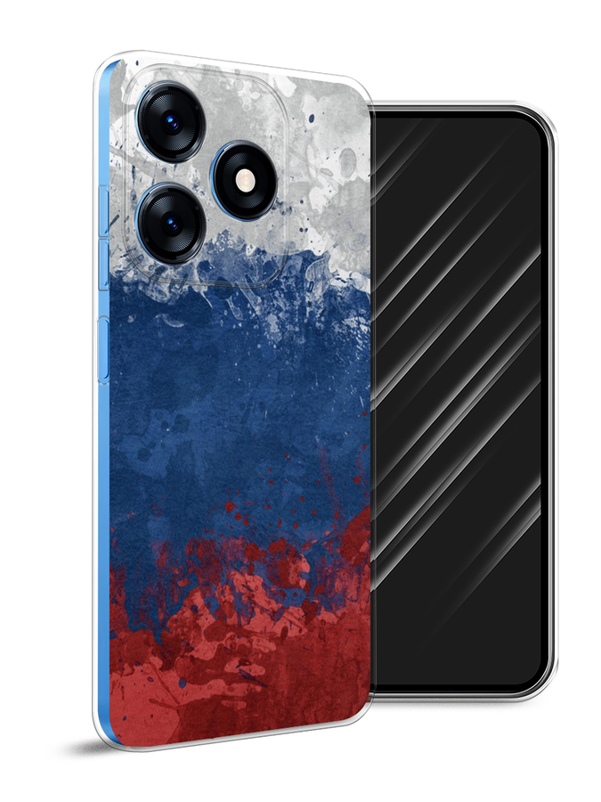 

Чехол Awog на Tecno Spark 10 "Флаг России неровный", Белый;синий;красный, 303650-5