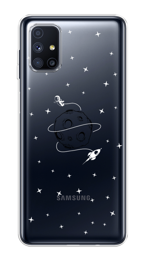 

Чехол на Samsung Galaxy M51 "Полет вокруг луны", Белый;серый;черный, 2101550-2
